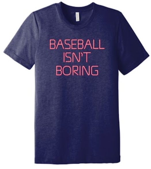 Baseball Isn't Boring USA- Navy Shirt White/Red Lettering