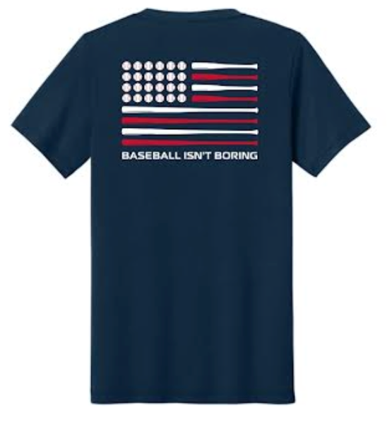 USA Flag Baseball Isn't Boring- Navy Shirt