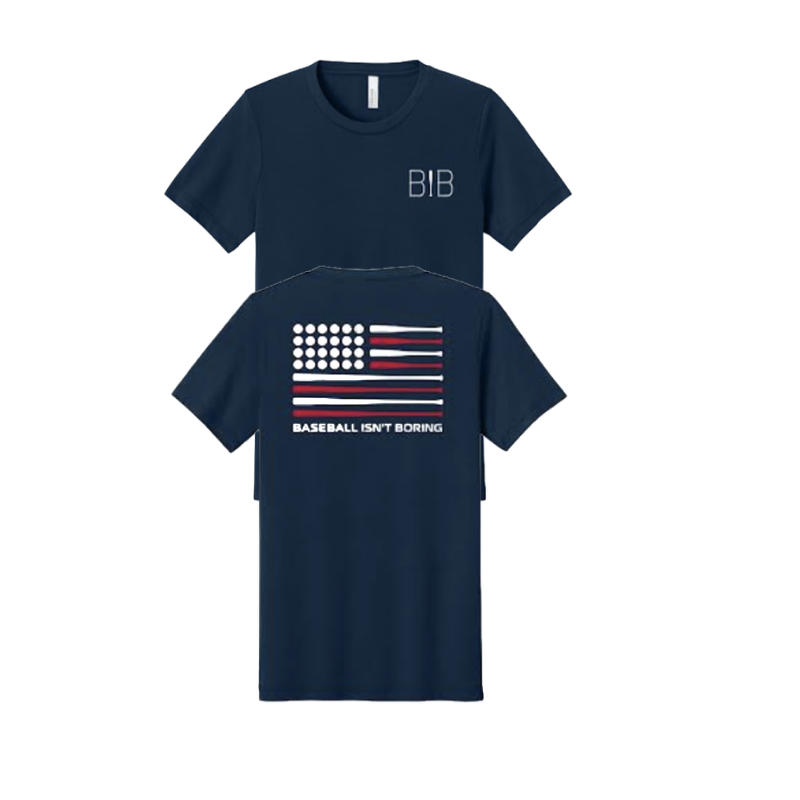 USA Flag Baseball Isn't Boring- Navy Shirt