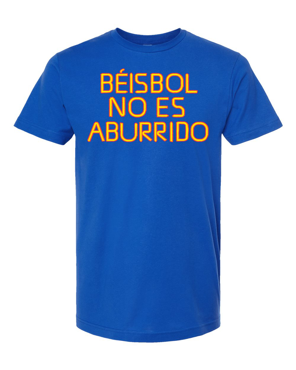 Béisbol No Es Aburrido —  Blue Shirt Yellow/Red Lettering